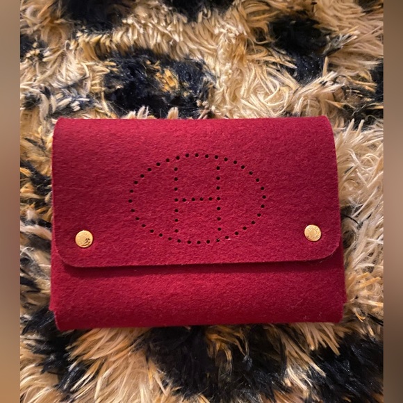 Hermes Handbags - EUC Hermès Red Felt Pouch